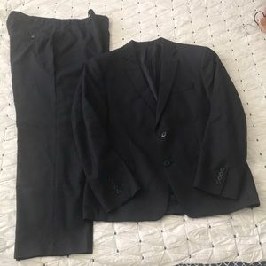 Mens Calvin Klein Wool Suit Pin Stipe 42 Short 38 Waist